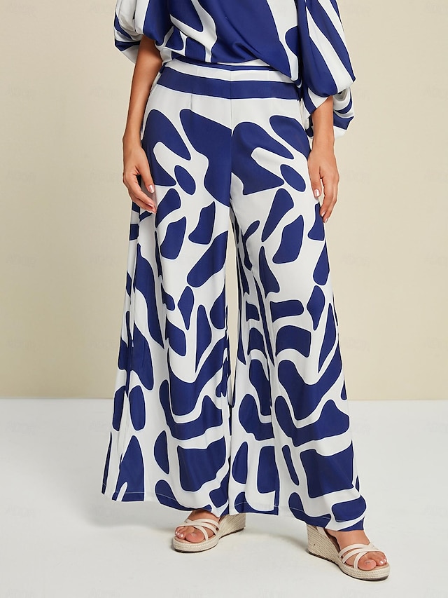  Satin Elegant Wide Leg Pants