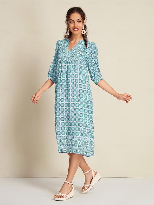 Babyhug Cotton Half Sleeves Ethnic Dress Floral Print - Navy Blue main image 1
