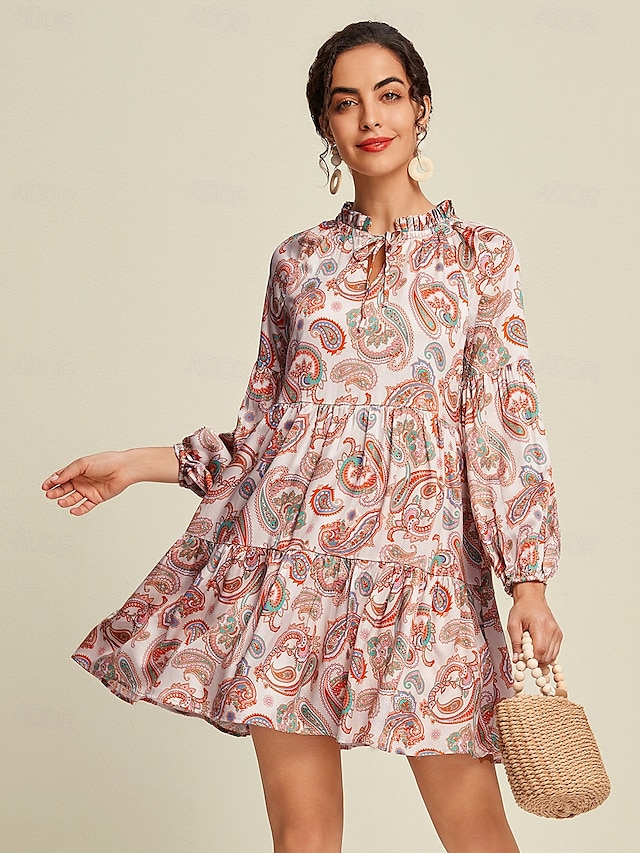  Resort Wear Paisley Mini Dress