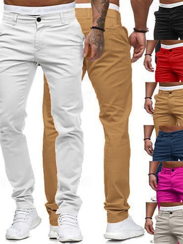  Herren Hose Hosen Chinesisch Chino Hose Jogginghosen Gerade geschnitten Geometrie Atmungsaktiv Weich Knöchellänge Heim Täglich Baumwollmischung Stilvoll Klassicher Stil Schlank Schwarz Weiß Mittlere