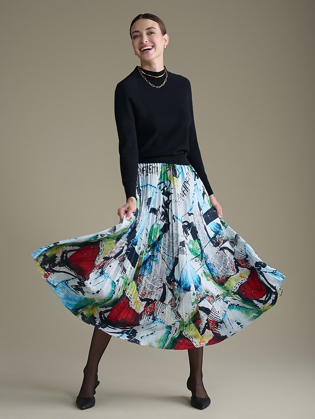  Pleated Tencel Maxi Skirt