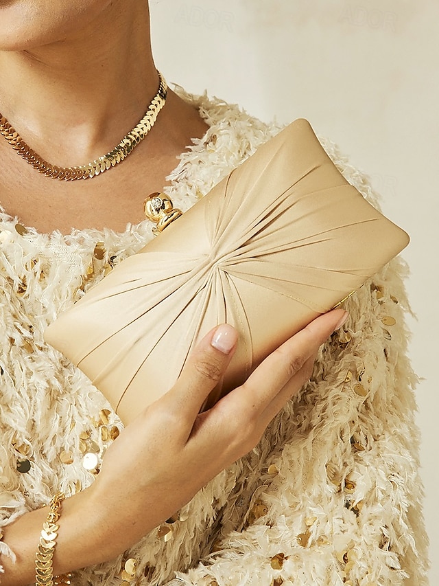  Satin Crystal Clutch Evening Bag