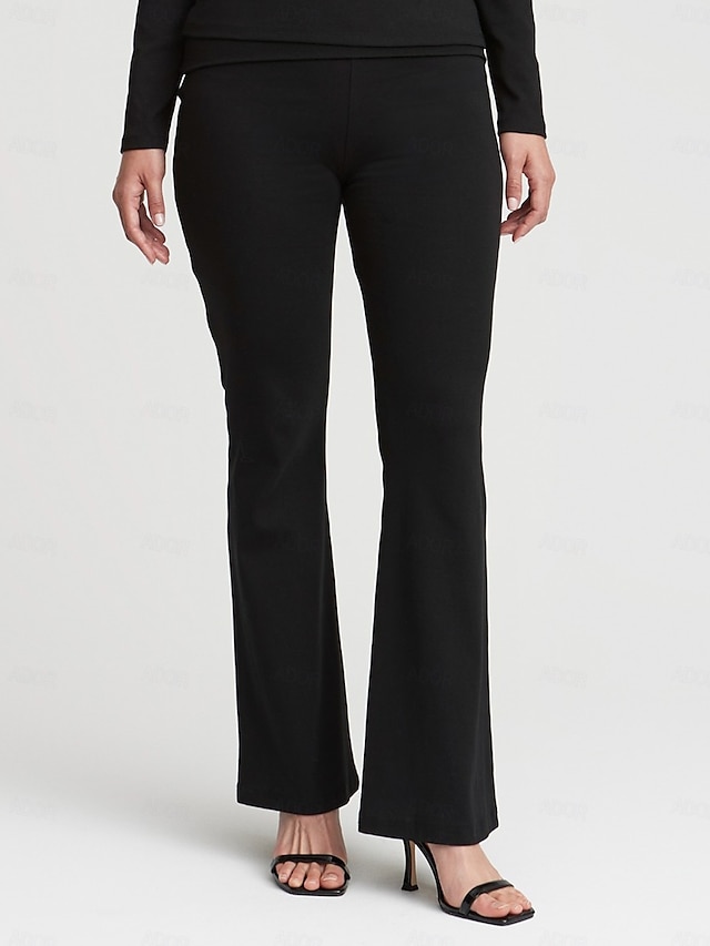  Ador Essentials Foldover Waist Flare Sweatpant