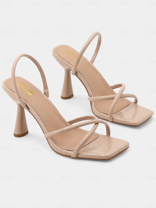  Minimalist Square Toe Heeled Sandals