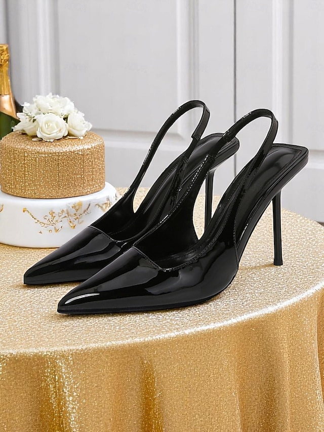  Patent Leather Pointed Toe Stiletto Pumps
