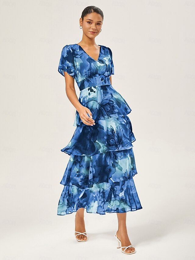 Tessan Dress Navy Floral