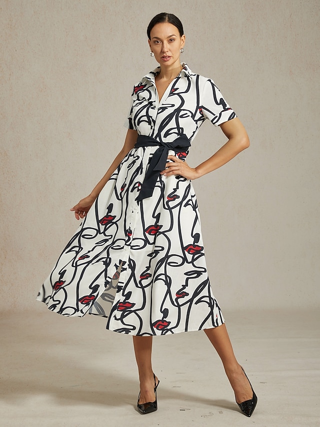  Abstract Art Short Sleeve Dress Shirt