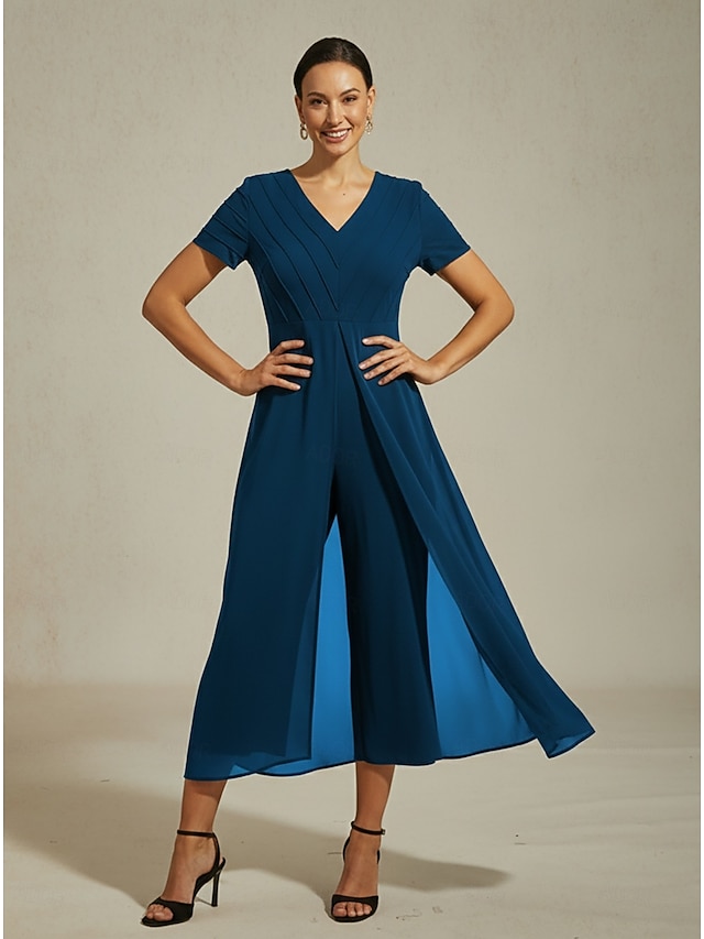  Quartz Blue Paneled Flowy Jumpsuit