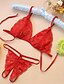 cheap At Home-Women&#039;s Bra &amp; Panty Set Wireless Lace Bras Padless Triangle Cup Solid Colored Erotic Strap Red / Lace Lingerie / Matching Bralettes