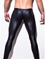 cheap Men&#039;s Exotic Underwear-Men&#039;s Long Johns Patent Leather Touch of Sensation Long Johns Low Waist Solid Colored