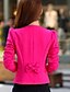 cheap Jackets-Women&#039;s Coat Solid Colored Sophisticated Long Sleeve Coat Daily Fall Spring Short Jacket Fuchsia / Work / Plus Size