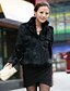 abordables Women&#039;s Coats &amp; Jackets-Mujer Corto Abrigo Blanco Negro Invierno Escote Chino Ajuste regular S M L XL XXL 3XL / Manga Larga