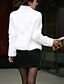 baratos Women&#039;s Coats &amp; Jackets-Mulheres Curto Casaco Branco Preto Inverno Colarinho Chinês Normal S M L XL XXL 3XL / Manga Longa