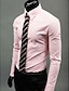 billige Herreskjorter-Herre Skjorte Ensfarvet Plusstørrelser Basale Langærmet Daglig Toppe Forretning Vin Hvid Sort