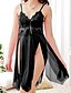 cheap Robes &amp; Sleepwear-Women&#039;s Suits Chemises &amp; Negligees Solid Colored Lace Lingerie Sexy Lady Sweetheart Gift Daily Wear Lace V Neck Wine Black / Super Sexy / Polyester