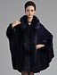 cheap Coats &amp; Trench Coats-Women&#039;s Daily Vintage Fall Long Fur Coat, Solid Colored Shawl Lapel Long Sleeve Faux Fur / Woolen Cloth Brown / Navy Blue / Red