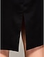 cheap Knee-Length Dresses-Sheath / Column Little Black Dress Cocktail Party Dress Bateau Neck Knee Length Sleeveless Satin with Pleats 2022