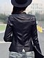cheap Furs &amp; Leathers-Women&#039;s Faux Leather Jacket Daily Weekend Streetwear Solid Colored Regular Fit PU Men&#039;s Suit Wine / Black - Stand Collar / Spring / Plus Size
