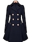 cheap Coats &amp; Trench Coats-Women&#039;s Coat Going out Fall Winter Long Coat Crew Neck Regular Fit Basic Streetwear Jacket Solid Color Khaki Black / Spring / Work