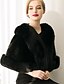 cheap Furs &amp; Leathers-Women&#039;s Shawl Lapel Winter Fur Coat Short Solid Colored Going out Vintage White Black One-Size / Batwing Sleeve