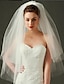 cheap Wedding Accessories-Two-tier Cut Edge Wedding Veil Blusher Veils / Elbow Veils / Fingertip Veils with Tulle / Classic