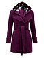abordables Women&#039;s Coats &amp; Jackets-Abrigo largo de Navidad para mujer, abrigo de vestir con doble botonadura, abrigo de invierno con cinturón, gabardina cálida a prueba de viento, chaqueta informal elegante y ajustada, ropa de abrigo