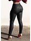 abordables Graphic Chic-Femme Polyuréthane Legging Ruché Couleur Pleine Taille médiale Vin Noir S M L