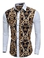 cheap Men&#039;s Shirts-Men&#039;s Daily Shirt Tribal Long Sleeve Patchwork Slim Tops Vintage Classic Collar White / Fall / Spring