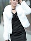 cheap Furs &amp; Leathers-Women&#039;s Shawl Lapel Fur Coat Short Solid Colored Causal Chic &amp; Modern White Black S M L XL