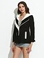 cheap Jackets-Women&#039;s Color Block Fall Jacket Regular Daily Long Sleeve Rayon Coat Tops Black