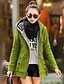 cheap Winter Coats-Women&#039;s Parka Daily Holiday Winter Fall Spring Regular Coat Hooded Loose Fit Basic Casual Jacket Long Sleeve Solid Color Solid Colored Wine Black Green / Causal / Rivet / Pocket / Maternity / Lined