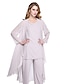 abordables Robes de Mère de Mariée-ADOR Combinaisons / Pantsuit Encolure dégagée Longueur Cheville Mousseline de soie Robe de Mère de Mariée  avec Plissé  / Echarpe incluse