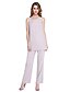 abordables Robes de Mère de Mariée-ADOR Combinaisons / Pantsuit Encolure dégagée Longueur Cheville Mousseline de soie Robe de Mère de Mariée  avec Plissé  / Echarpe incluse