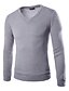 cheap Men&#039;s Sweaters &amp; Cardigans-Men&#039;s Pullover Solid Colored Casual Long Sleeve Slim Regular Sweater Cardigans Fall Winter V Neck Wine Purple Yellow / Weekend