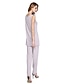 abordables Robes de Mère de Mariée-ADOR Combinaisons / Pantsuit Encolure dégagée Longueur Cheville Mousseline de soie Robe de Mère de Mariée  avec Plissé  / Echarpe incluse