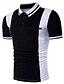 cheap Polos-Men&#039;s Golf Shirt Tennis Shirt Color Block Collar Shirt Collar Daily Weekend Short Sleeve Patchwork Slim Tops Cotton Active White Black / Summer