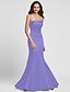cheap Bridesmaid Dresses-Mermaid / Trumpet Strapless Floor Length Satin Bridesmaid Dress with Side Draping