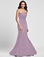 cheap Bridesmaid Dresses-Mermaid / Trumpet Strapless Floor Length Satin Bridesmaid Dress with Side Draping