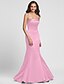cheap Bridesmaid Dresses-Mermaid / Trumpet Strapless Floor Length Satin Bridesmaid Dress with Side Draping