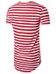 cheap Tank Tops-Men&#039;s Unisex T shirt Striped Round Neck Plus Size Daily Sports Short Sleeve Print Slim Tops Basic Black Light gray Red / Summer / Long