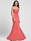 cheap Bridesmaid Dresses-Mermaid / Trumpet Strapless Floor Length Satin Bridesmaid Dress with Side Draping