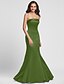 cheap Bridesmaid Dresses-Mermaid / Trumpet Strapless Floor Length Satin Bridesmaid Dress with Side Draping