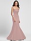 cheap Bridesmaid Dresses-Mermaid / Trumpet Strapless Floor Length Satin Bridesmaid Dress with Side Draping
