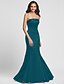 cheap Bridesmaid Dresses-Mermaid / Trumpet Strapless Floor Length Satin Bridesmaid Dress with Side Draping