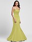 cheap Bridesmaid Dresses-Mermaid / Trumpet Strapless Floor Length Satin Bridesmaid Dress with Side Draping