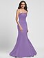 cheap Bridesmaid Dresses-Mermaid / Trumpet Strapless Floor Length Satin Bridesmaid Dress with Side Draping