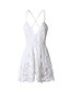 cheap Jumpsuits &amp; Rompers-Women&#039;s Strap Going out Club Lace White Black Romper Lace Solid Colored Color Block Lace