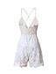 cheap Jumpsuits &amp; Rompers-Women&#039;s Strap Going out Club Lace White Black Romper Lace Solid Colored Color Block Lace