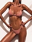 economico Bikini-Per donna Costumi da bagno Bikini Costume da bagno Tinta unita Verde Grigio Rosa Giallo Arancione All&#039;americana Costumi da bagno Tinta unita Scollatura ampia / Imbottito / Super sexy