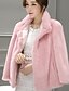 cheap Furs &amp; Leathers-Women&#039;s Fur Coat Winter Daily Regular Coat Stand Collar Simple Casual Jacket Long Sleeve Fur Trim Solid Colored Blushing Pink White Black